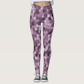 Magenta Paars roze patroon Leggings (Voorkant)
