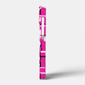 Magenta Paars roze zwart wit Case-Mate iPhone Case (Achterkant / Links)