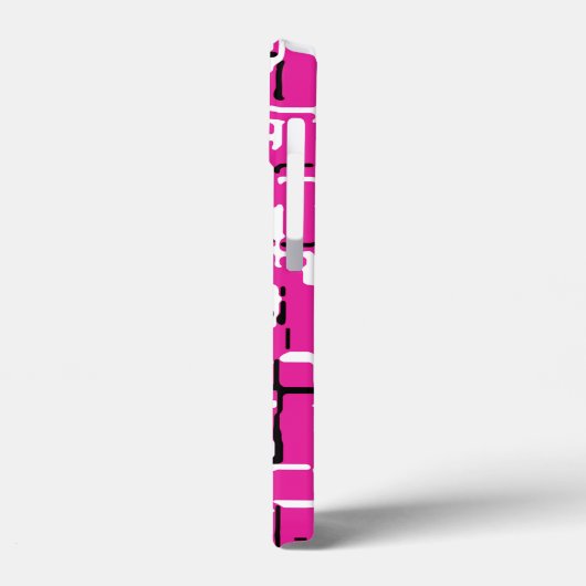 Magenta Paars roze zwart wit Case-Mate iPhone Case (Achterkant / Links)