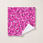 Magenta Paars roze zwart-wit COOL patroon Bad Handdoek (Wasdoekje)