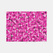 Magenta Paars roze zwart-wit patroon Fleece Deken (Voorkant (Horizontaal))