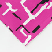 Magenta Paars roze zwart-wit patroon Fleece Deken (Hoek)