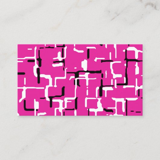 Magenta Paars roze zwart-wit patroon Visitekaartje (Voorkant)