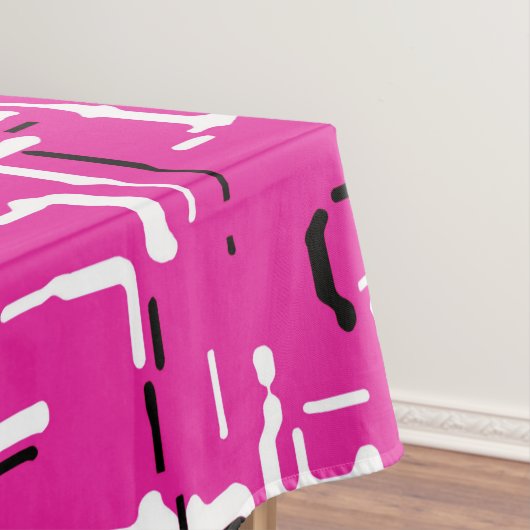 Magenta Paars roze zwart wit Tafelkleed (Voorbeeld)
