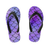 Magenta Paarse Blauwe Iriserende Zeemeermin Schubb Kinder Teenslippers (Voetbed)