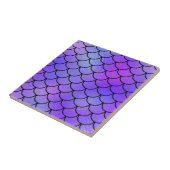 Magenta Paarse Blauwe Iriserende Zeemeermin Schubb Tegeltje (Zijkant)