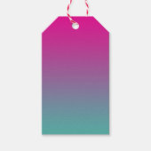 Magenta Paarse & Blauwgroen Ombre Cadeaulabel (Voorkant)
