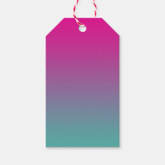 Magenta Paarse & Blauwgroen Ombre Cadeaulabel