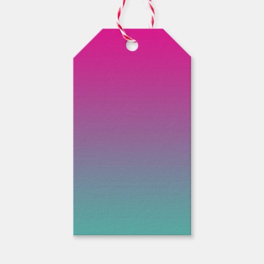 Magenta Paarse & Blauwgroen Ombre Cadeaulabel (Voorkant)