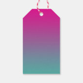 Magenta Paarse & Blauwgroen Ombre Cadeaulabel (Achterkant)