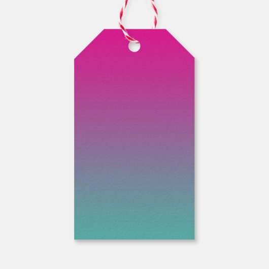 Magenta Paarse & Blauwgroen Ombre Cadeaulabel (Achterkant)