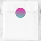 Magenta Paarse & Blauwgroen Ombre Ronde Sticker (Tas)