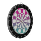 Magenta Paarse Blauwgroen zwart-wit Dartbord (Voorkant Links)