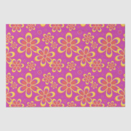 Magenta paarse bloemen naadloos patroon tissuepapier