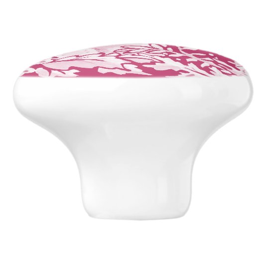 Magenta Paarse Bunny Rabbit Woodland Floral Keramische Knop (Zijkant)