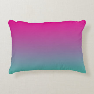 "Magenta Paarse en Blauwgroen Ombre" Decoratief Kussen