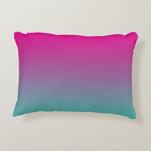 "Magenta Paarse en Blauwgroen Ombre" Decoratief Kussen (Achterkant)
