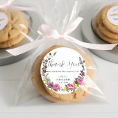 Magenta Paarse Geel Bloemen Boho bruiloft gunst Ronde Sticker