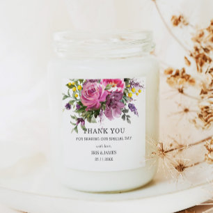 Magenta Paarse Geel Bloemen Boho bruiloft gunst Vierkante Sticker