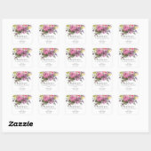 Magenta Paarse Geel Bloemen Boho bruiloft gunst Vierkante Sticker (Vel)