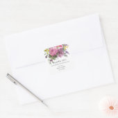 Magenta Paarse Geel Bloemen Boho bruiloft gunst Vierkante Sticker (Envelop)
