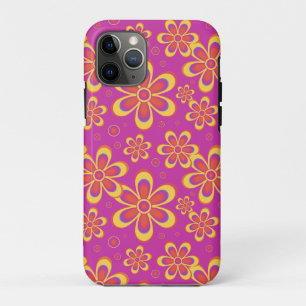 Magenta Paarse Groovy bloempatroon Case-Mate iPhone Case