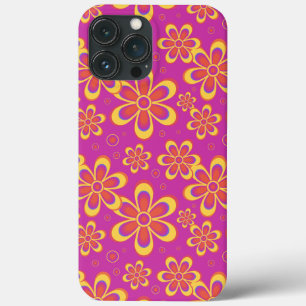 Magenta Paarse Groovy bloempatroon Case-Mate iPhone Case