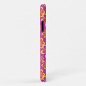 Magenta Paarse Groovy bloempatroon Case-Mate iPhone Case (Achterkant/rechts)