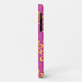 Magenta Paarse Groovy bloempatroon Case-Mate iPhone Case (Achterkant/links)