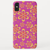 Magenta Paarse Groovy bloempatroon Case-Mate iPhone Case (Achterkant)