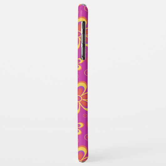 Magenta Paarse Groovy bloempatroon Case-Mate iPhone Case (Achterkant/links)