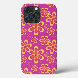 Magenta Paarse Groovy bloempatroon Case-Mate iPhone Case