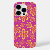 Magenta Paarse Groovy bloempatroon Case-Mate iPhone Case (Achterkant)