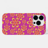 Magenta Paarse Groovy bloempatroon Case-Mate iPhone Case (Achterkant (horizontaal))