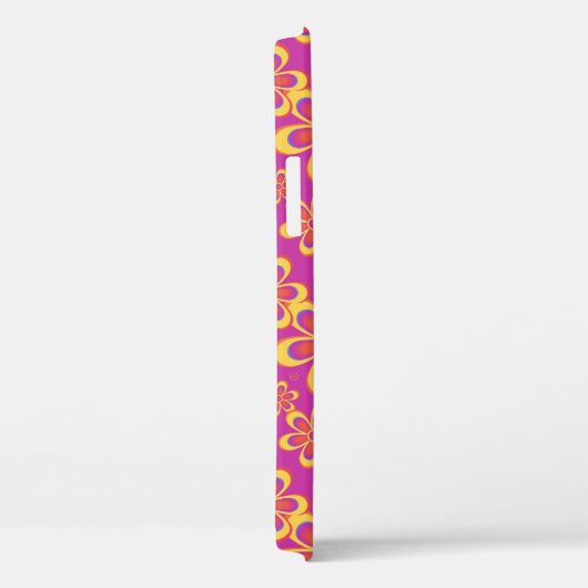 Magenta Paarse Groovy bloempatroon Case-Mate iPhone Case (Achterkant / Rechts)