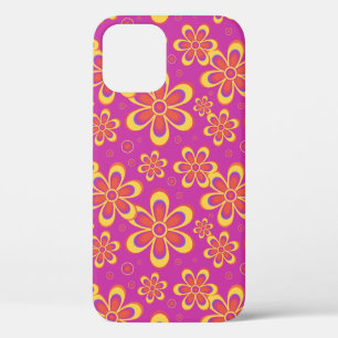 Magenta Paarse Groovy bloempatroon Case-Mate iPhone Case