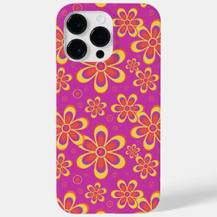 Magenta Paarse Groovy bloempatroon Case-Mate iPhone 14 Pro Max Hoesje