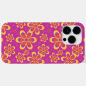 Magenta Paarse Groovy bloempatroon Case-Mate iPhone Case (Achterkant (horizontaal))