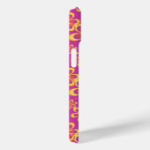 Magenta Paarse Groovy bloempatroon Case-Mate iPhone Case (Achterkant / Rechts)