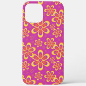 Magenta Paarse Groovy bloempatroon Case-Mate iPhone Case (Achterkant)