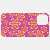 Magenta Paarse Groovy bloempatroon Case-Mate iPhone Case (Achterkant / Rechts)