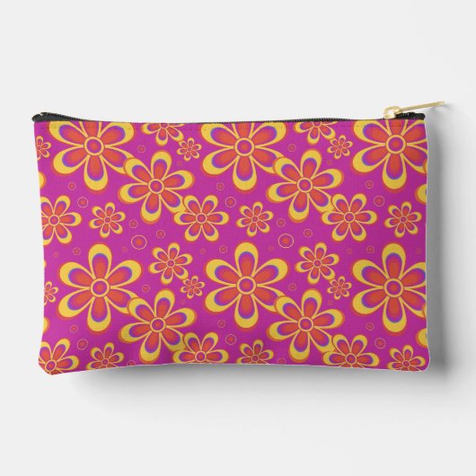 Magenta Paarse Groovy bloempatroon Etui (Achterkant)