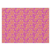 Magenta Paarse Groovy bloempatroon Tafelkleed (Voorkant (Horizontaal))