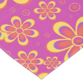 Magenta Paarse Groovy bloempatroon Tafelkleed (Gekanteld)
