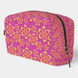 Magenta Paarse Groovy bloempatroon Toilettasje