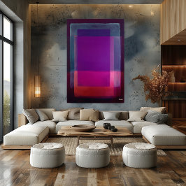 Magenta Paarse Kleurveld Abstracte Moderne Kunst Poster