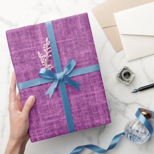 Magenta Paarse Linnen Cadeaupapier (Geschenken)