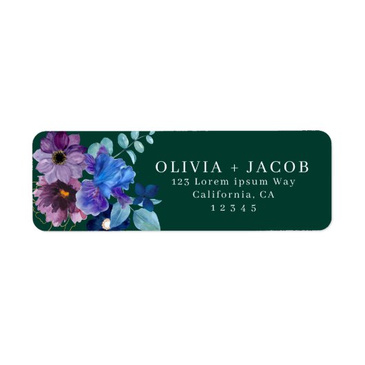 Magenta paarse stijlvol script Retouradres Etiket (Voorkant)