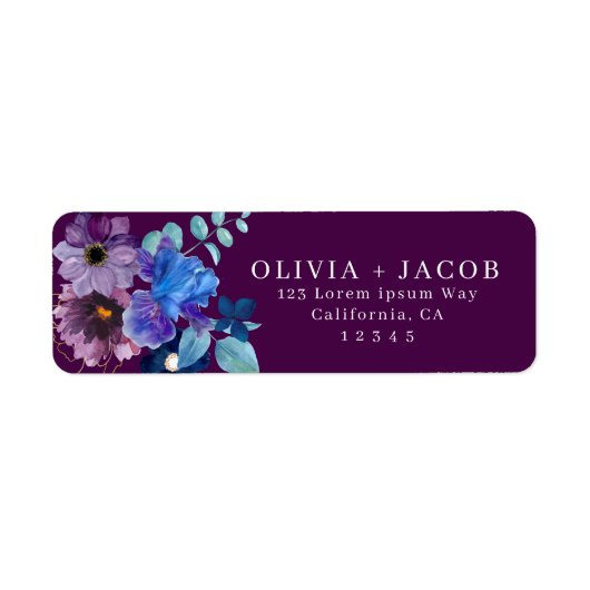 Magenta paarse stijlvol script Retouradres Etiket (Voorkant)