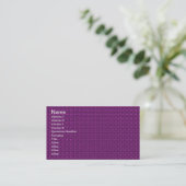 Magenta Paarse verbinding Visitekaartje (Staand voorkant)